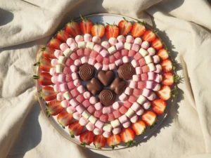 heart shaped dessert fruit pink