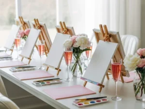 painting girls night pink