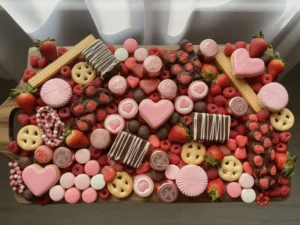 pink sweets and hearts galentines day