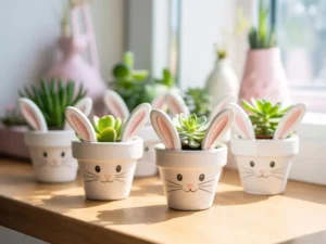 bunnies flower pots