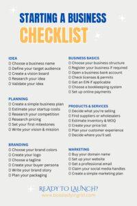 starting a business with this checklist