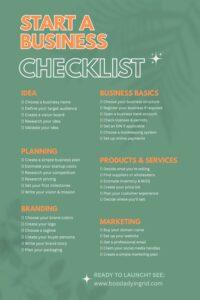 Checklist to start a business