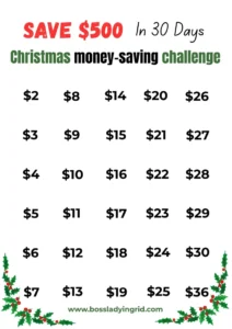Save $500 with this money saving challenge for Christmas