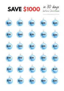 save money, saving challenge $1000 before Christmas