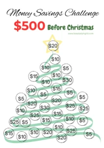 Saving money before Christmas challenge